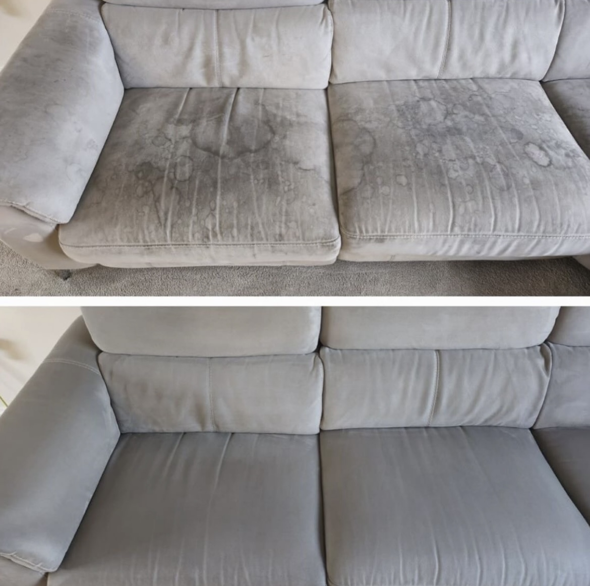 Aspirado industrial de sofá para eliminar ácaros, polvo y pelos de mascota