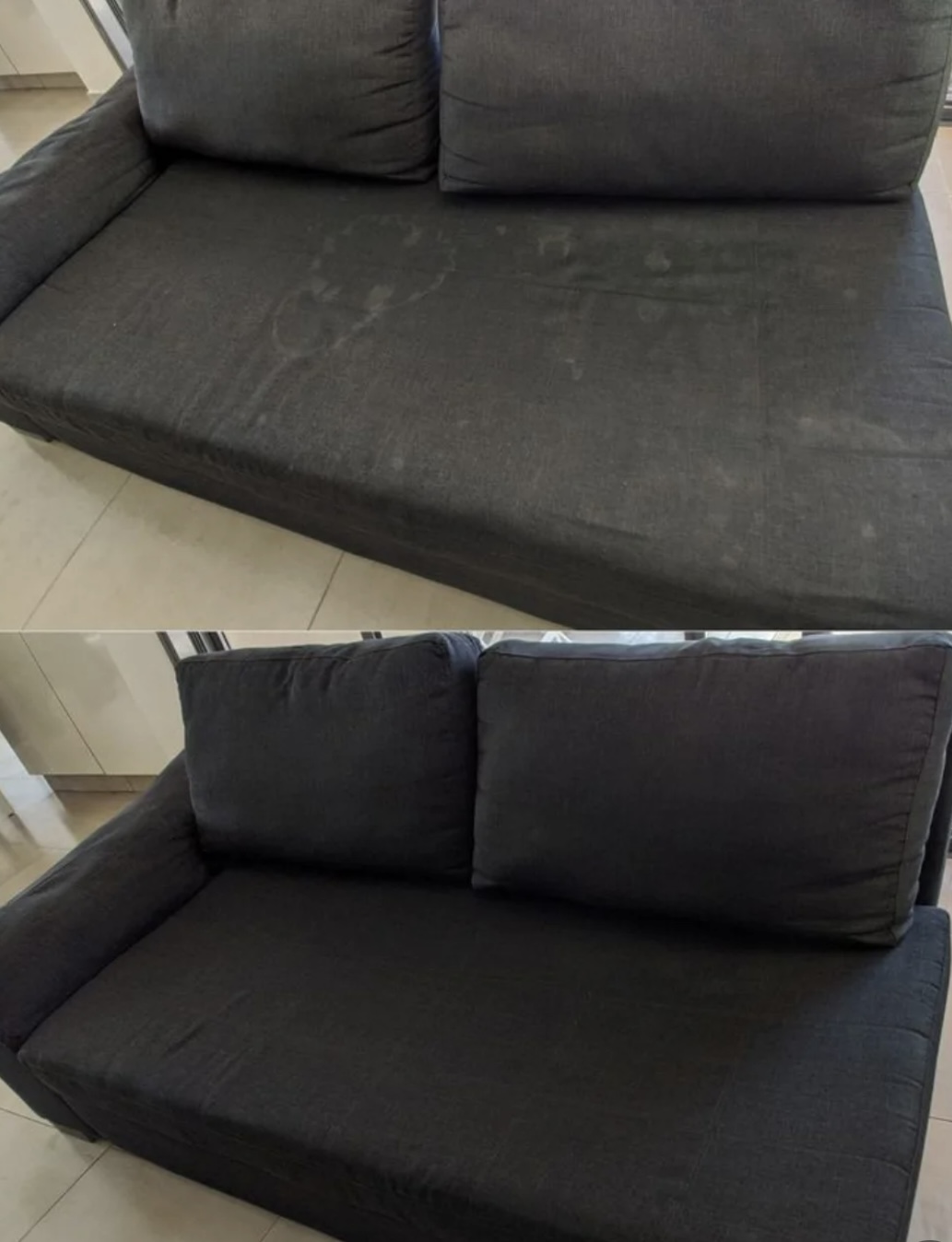 CleanFast antes y después limpieza sofá 6